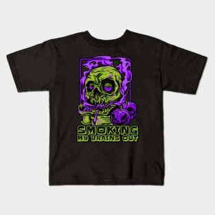 Smoking My Brains Out Zombie Stoner Kids T-Shirt